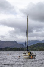 Boats on Ullswater Lake, Pooley Bridge, Lake District National Park, Cumbria, England, United