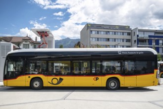 Postbus charging station, Interlaken, Canton of Berne, Switzerland