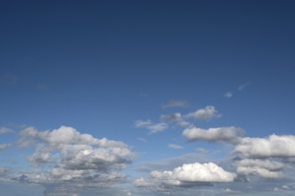 Cluster clouds, blue sky, Bavaria, Germany