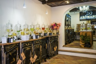 Interior view, Perfumery, Grasse, Alpes Maritimes, Provence Alpes Cote d'Azur, French Riviera,