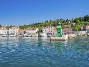 Piran harbour, Piran, sea, blue sky, harbour, lighthouse, Slovenia