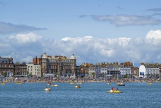 Beach and seaside in Weymouth, Esplanade, Weymouth, Dorset, England, United Kingdom