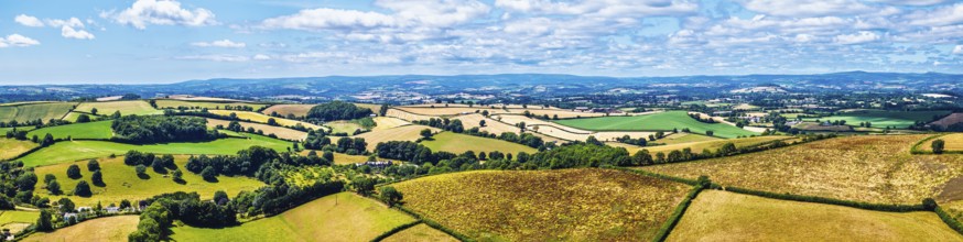 DefaultPanorama of Farms and Fields over Torquay from a drone, Devon, England, United Kingdom