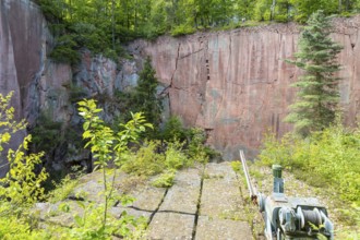On the porphyry nature trail, Gleisberg quarry, historic quarries on the Rochlitzer Berg, Rochlitz,