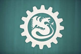 Logo of the Drachenfelsbahn, the oldest operated cog railway in Germany on the Drachenfels,