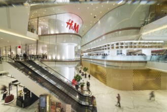 Floors with luxury shops, IconSiam shopping centre, Khlong San district, Thonburi, Bangkok,