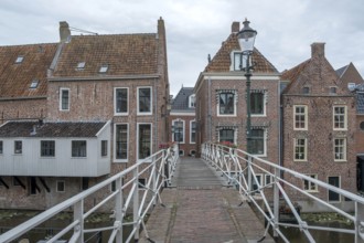 Vrouwenbrug, woman's bridge over the Damsterdiep, Appingedam, province of Groningen, Netherlands