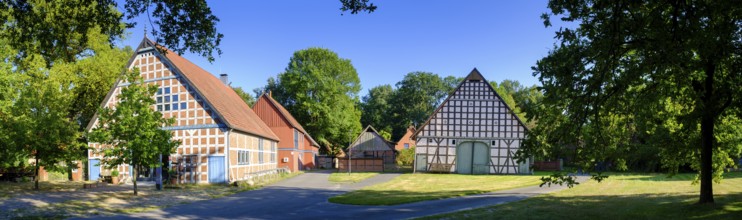 Round village, Lübeln, near Lüchow, Wendland-Elbe nature park Park, Lower Saxony, Germany