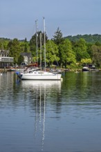 Boats on Windermere Lake, Fell Foot Park, Lake District, Cumbria, England, United Kingdom