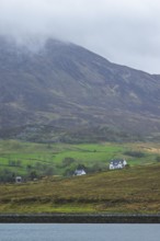 Farms over Loch Slapin, Isle of Skye, Scotland, UK
