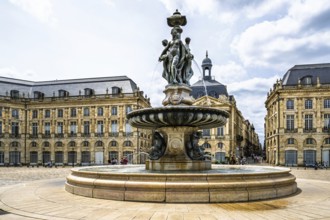 Fontaine des Trois Graces, Place de la Bourse, Bordeaux, Gironde, Nouvelle-Aquitaine, France