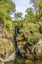 Aira Force Waterfall, Ullswater Lake, Lake District National Park, Cumbria, England, United Kingdom