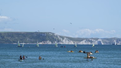 Beach and seaside in Weymouth, Esplanade, Weymouth, Dorset, England, United Kingdom