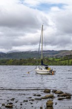 Boats on Ullswater Lake, Pooley Bridge, Lake District National Park, Cumbria, England, United