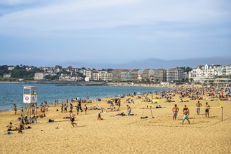 Beach and seaside in Saint-Jean-de-Luz, Nouvelle-Aquitaine, Pyrenees-Atlantiques, France