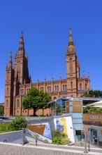 Market Square with Protestant Market Church, Wiesbaden, Hesse, Germany
