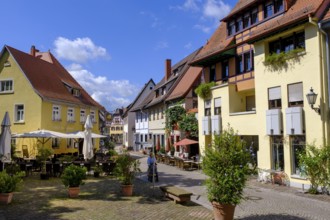Kirchenstraße, half-timbered houses in the old town centre, Ladenburg, Rhine-Neckar district,