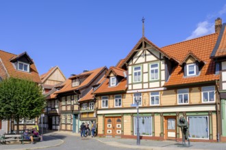 Kochstraße, Smallest House Museum, half-timbered houses, Wernigerode, Harz, Saxony-Anhalt, Germany