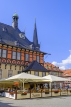 Half-timbered houses on the market square, Wernigerode, Harz, Saxony-Anhalt, Germany