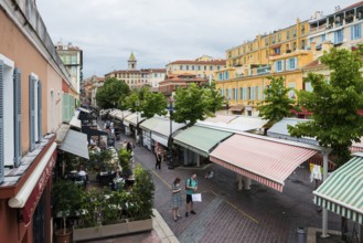 Square in the old town centre, Nice, Alpes Maritimes, Provence Alpes Cote d'Azur, French Riviera,