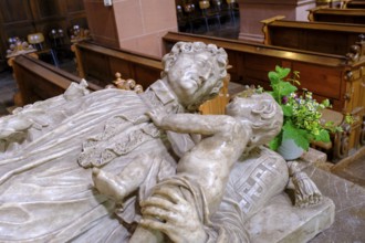 Sarcophagus of St Hermann Joseph in the basilica, Steinfeld Monastery, Kall, North Eifel, Eifel,