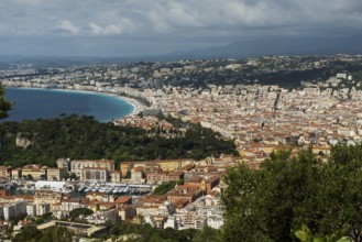 Panorama, Nice, Alpes Maritimes, Provence Alpes Cote d'Azur, French Riviera, South of France,