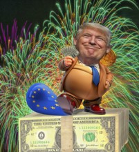 Symbolic image, extreme tariff, EU and Germany under political pressure, global economy, industry,