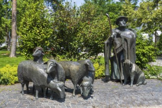 Shepherd's fountain, sculpture, artist Josef Rikus, Bad Lippspringe, climatic health resort,