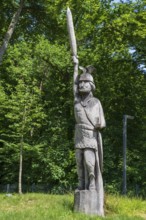 Hermannsdenkmal, wooden statue, replica of the Hermannsdenkmal near Detmold, garden show, Bad