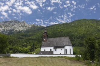 St George's Church in Nonn, Bad Reichenhall. Blue and white sky with a few clouds