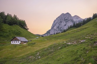 Magical sunset at the Halsalm above Lake Hintersee