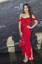 Nina Moghaddam, presenter at the Remus Lifestyle Night on the roof terrace of the Pure Salt Hotel