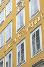 Mozart's birthplace in the sunny Getreidegasse in Salzburg