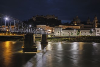 Salzburg on the Salzach and the city lights
