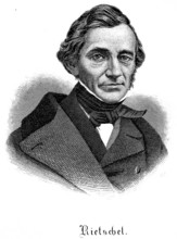 Portrait of Ernst Friedrich August Rietschel (1804-1861) neckerchief, coat, sculptor of late