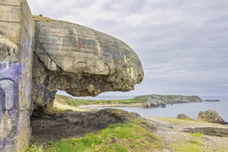 Old German bunker that was part of the Atlantic Wall during World War II on the French coast,
