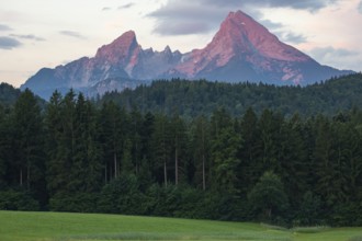 Morning alpenglow with a view of the Watzmann
