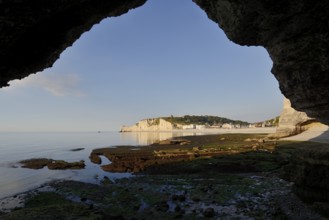 Beach and cliffs, Etretat, Alabaster Coast, Seine-Maritime, Normandy, France