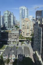 Houses and skyscrapers, Vancouver, British Columbia, Canada