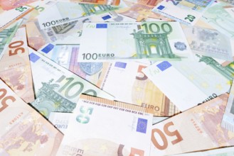 Various euro banknotes