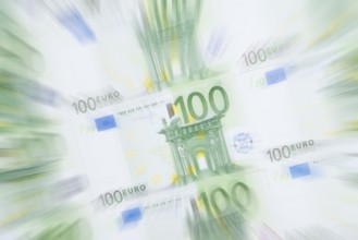 100 euro banknotes, 100 Euro, zoom effect
