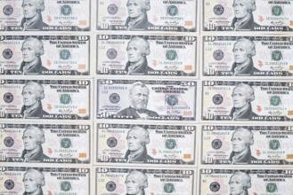 US dollar notes, 10 dollars, 50 dollars, banknotes