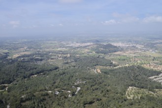 View from the mountain Puig de Sant Salvador near Felanitx, Majorca, Balearic Islands, Spain