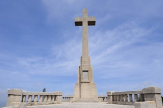 Stone cross at the Santuari de Sant Salvador monastery, Puig de Sant Salvador near Felanitx,