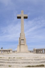 Stone cross at the Santuari de Sant Salvador monastery, Puig de Sant Salvador near Felanitx,