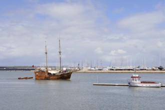 Sailing ship Santa Bernarda in the harbour of Portimao, Algarve, Portugal