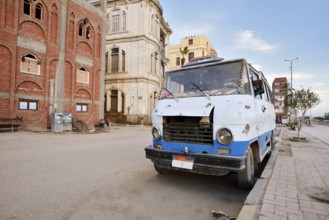 Lorry parked on a road, Esna, Egypt