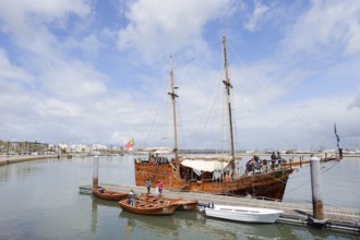 Sailing ship Santa Bernarda in the harbour of Portimao, Algarve, Portugal