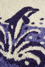 Floral mosaic of a dolphin made of hyacinth blossoms, De Zilk, South Holland, Netherlands