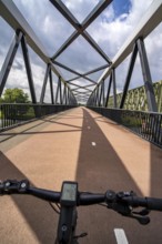 Ride over the De Massover cycle path bridge, over the Meuse south of Nijmegen, near Cuijk, part of